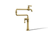 KOHLER K-99271 Artifacts Deck-mount pot filler, vibrant brushed moderne brass
