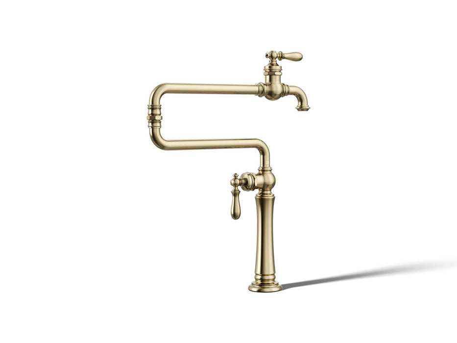 KOHLER K-99271 Artifacts Deck-mount pot filler, vibrant french gold