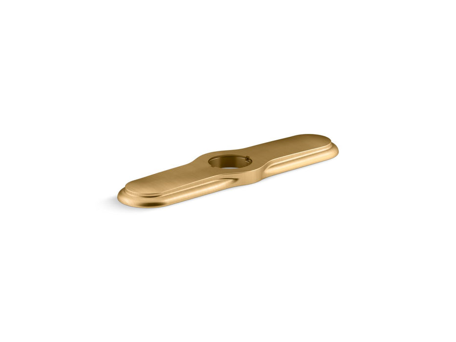 KOHLER K-99272 3-hole kitchen faucet escutcheon, vibrant brushed moderne brass
