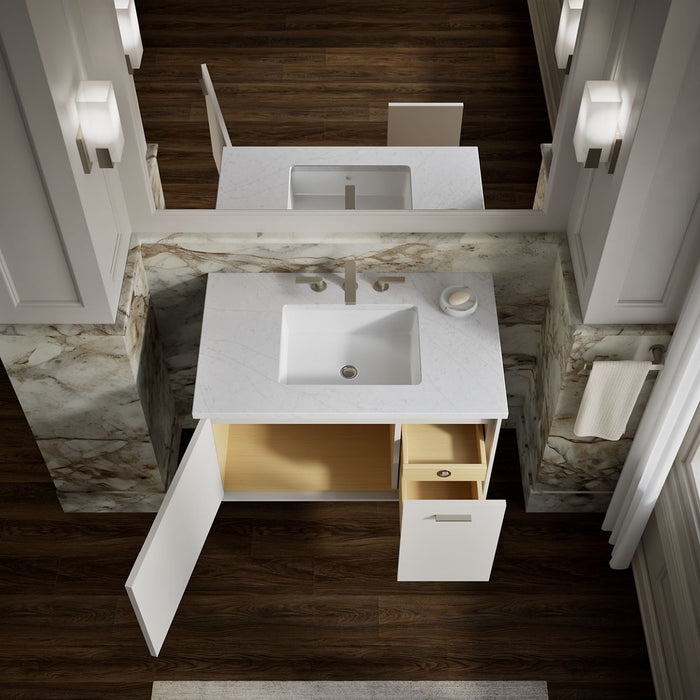KOHLER K-99543-R Jute 36" wall-hung bathroom vanity cabinet, linen white - view 3