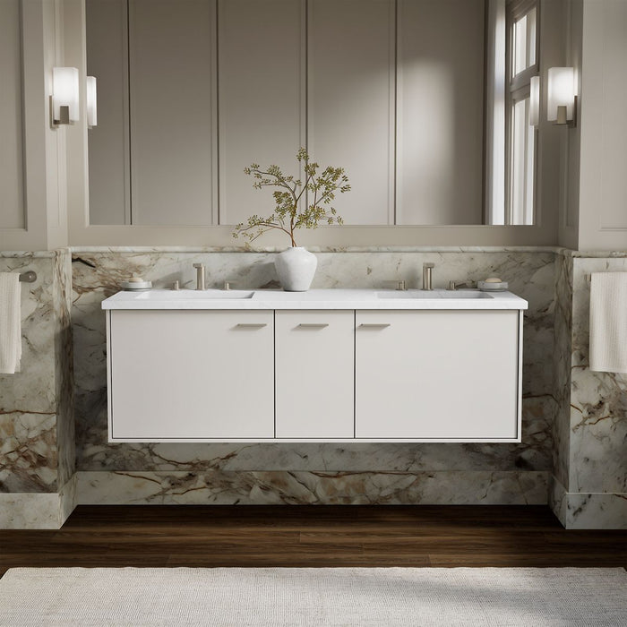 KOHLER K-99548 Jute 60" wall-hung bathroom vanity cabinet, linen white - view 5