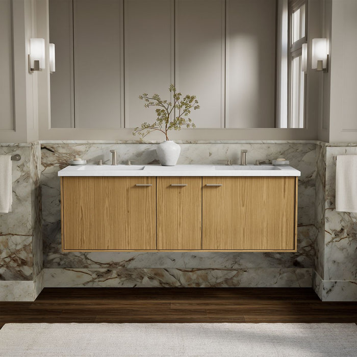 KOHLER K-99548 Jute 60" wall-hung bathroom vanity cabinet, walnut flax - view 5