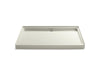 KOHLER K-9996 Groove 60" x 42" alcove shower base, rear center drain, biscuit