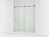 KOHLER K-CA33789-10L Stoneridge 66"-72" W x 80-1/4" H Bypass Shower Door with 3/8"-thick Crystal Clear Glass, Anodized Brushe