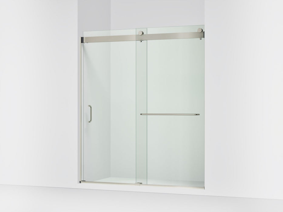 KOHLER K-CA33789-10L Stoneridge 66"-72" W x 80-1/4" H Bypass Shower Door with 3/8"-thick Crystal Clear Glass, Anodized Brushe
