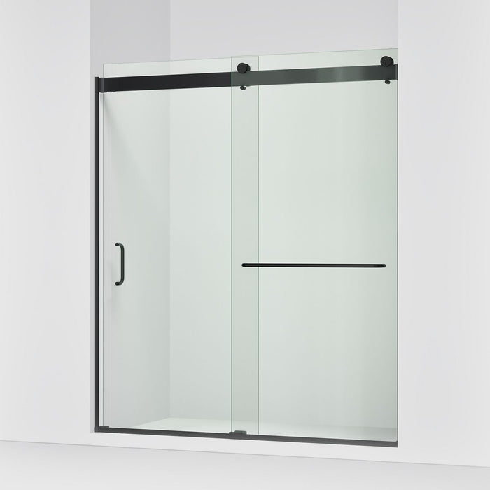KOHLER K-CA33789-10L Stoneridge 66"-72" W x 80-1/4" H Bypass Shower Door with 3/8"-thick Crystal Clear Glass, Matte Black - 3