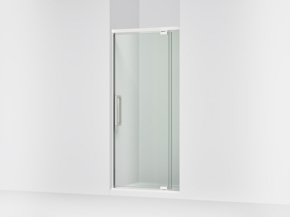 KOHLER K-CA37593-8L Statement 76" H pivot shower door with 5/16"-thick glass, bright polished silver