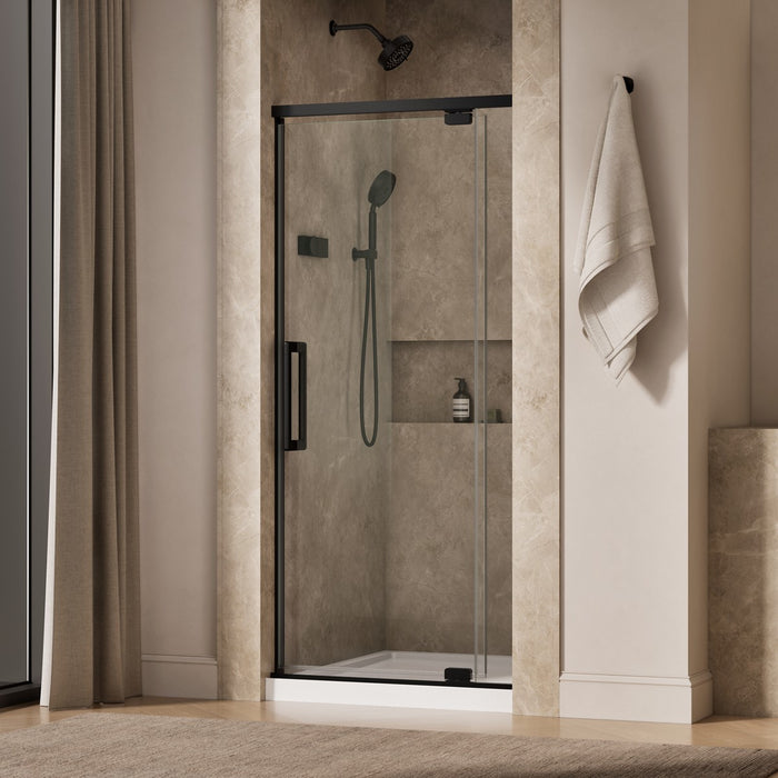 KOHLER K-CA37593-8L Statement 76" H pivot shower door with 5/16"-thick glass, matte black - view 2