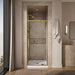 KOHLER K-CA37593-8L Statement 76" H pivot shower door with 5/16"-thick glass, vibrant brushed moderne brass - view 3