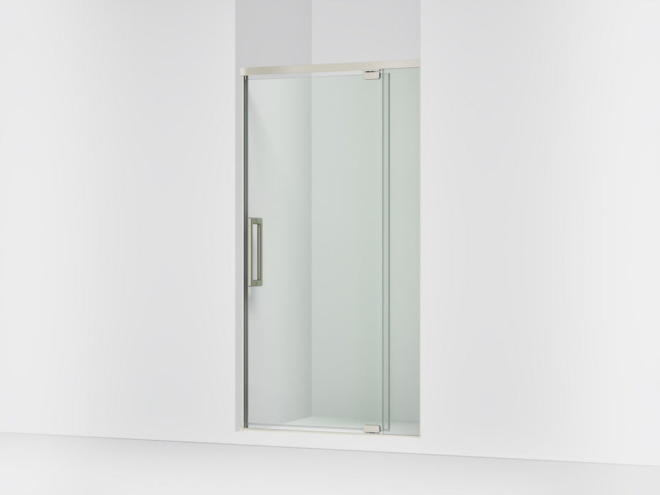 KOHLER K-CA37594-8L Statement 76" H pivot shower door with 5/16"-thick glass, anodized brushed nickel
