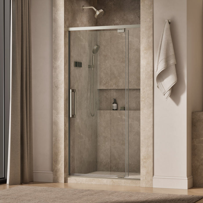 KOHLER K-CA37594-8L Statement 76" H pivot shower door with 5/16"-thick glass, anodized brushed nickel - view 2