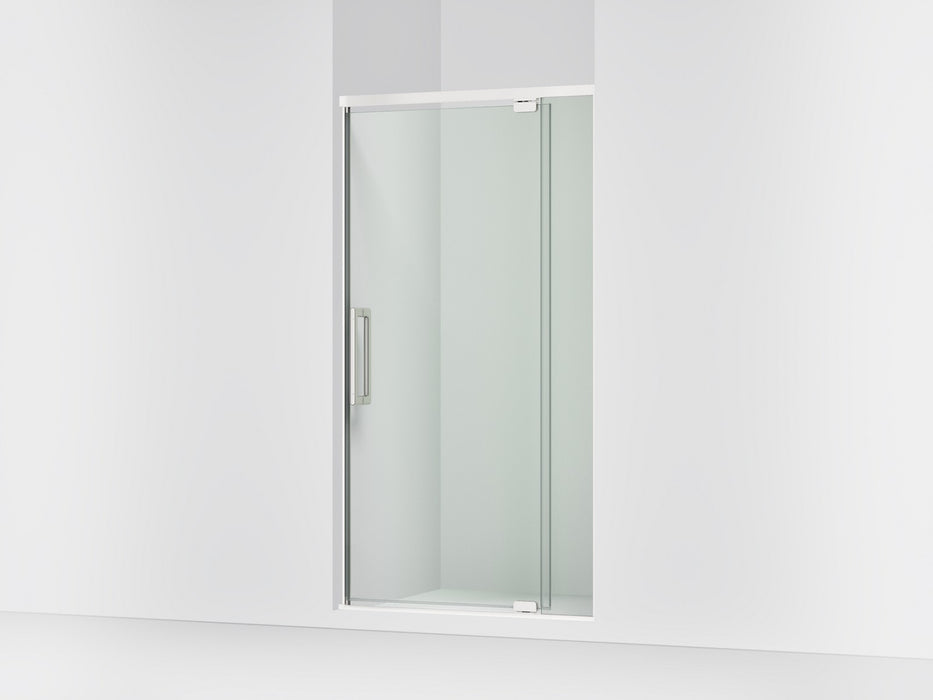 KOHLER K-CA37594-8L Statement 76" H pivot shower door with 5/16"-thick glass, bright polished silver