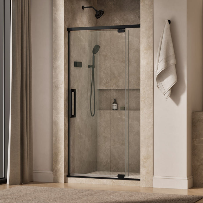 KOHLER K-CA37594-8L Statement 76" H pivot shower door with 5/16"-thick glass, matte black - view 2