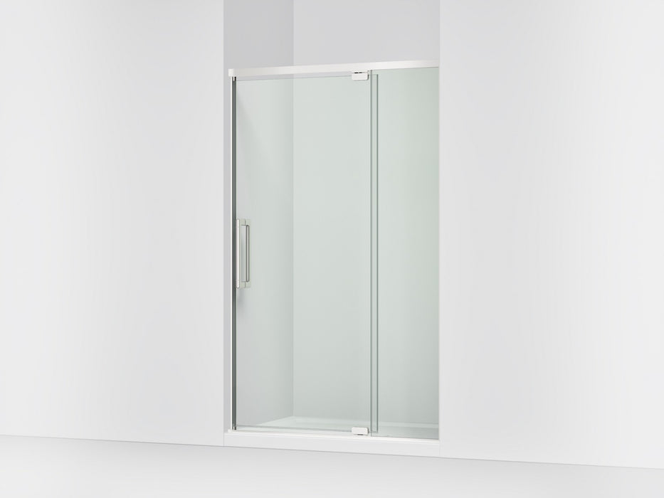 KOHLER K-CA37595-8L Statement 76" H pivot shower door with 5/16"-thick glass, bright polished silver