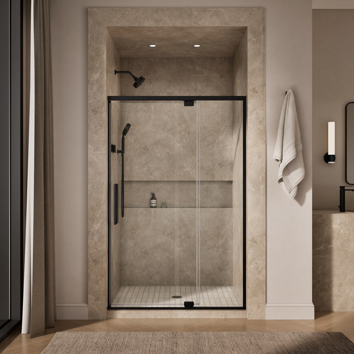 KOHLER K-CA37596-8L Statement 76" H pivot shower door with 5/16"-thick glass, matte black - view 3