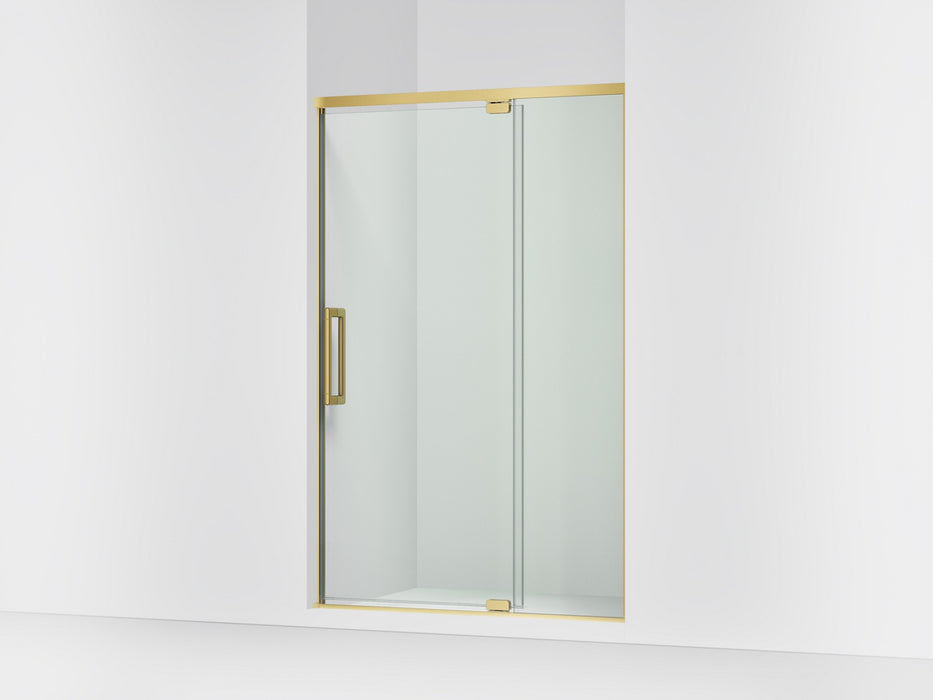 KOHLER K-CA37596-8L Statement 76" H pivot shower door with 5/16"-thick glass, vibrant brushed moderne brass