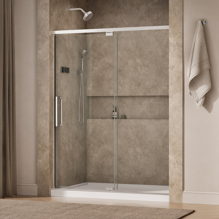 KOHLER K-CA37597-8L Statement 76" H pivot shower door with 5/16"-thick glass, bright polished silver - view 2