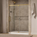KOHLER K-CA37597-8L Statement 76" H pivot shower door with 5/16"-thick glass, vibrant brushed moderne brass - view 2