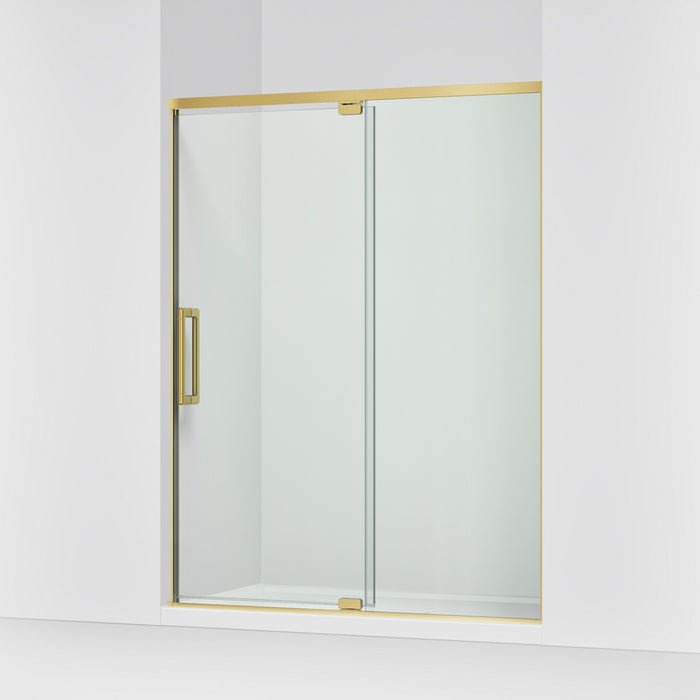 KOHLER K-CA37597-8L Statement 76" H pivot shower door with 5/16"-thick glass, vibrant brushed moderne brass - view 4