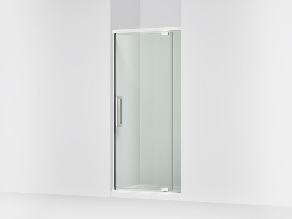 KOHLER K-CA37598-8L Statement 76" H pivot shower door with 5/16"-thick glass, bright polished silver