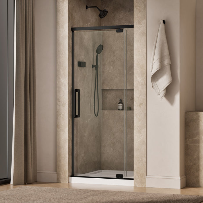 KOHLER K-CA37598-8L Statement 76" H pivot shower door with 5/16"-thick glass, matte black - view 2