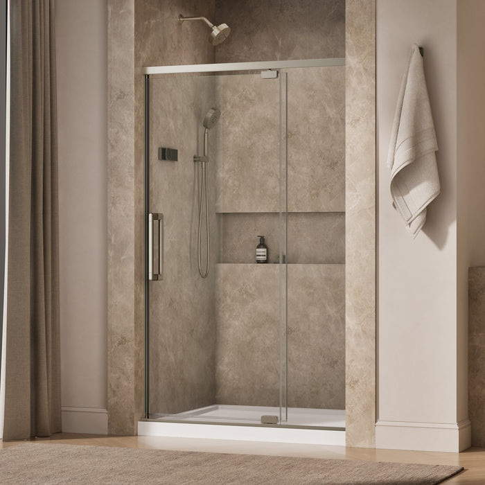 KOHLER K-CA37599-8L Statement 76" H pivot shower door with 5/16"-thick glass, anodized brushed nickel - view 2