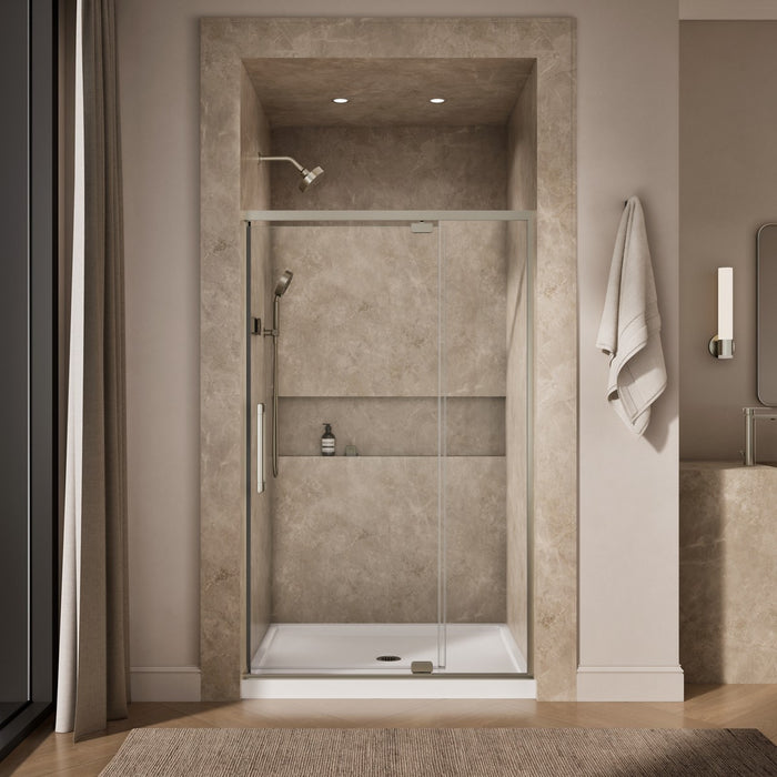 KOHLER K-CA37599-8L Statement 76" H pivot shower door with 5/16"-thick glass, anodized brushed nickel - view 3