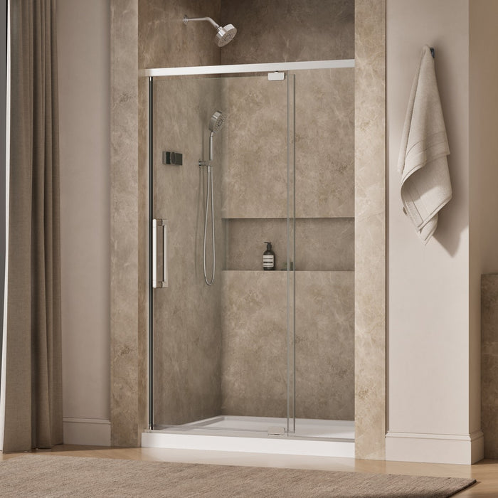 KOHLER K-CA37599-8L Statement 76" H pivot shower door with 5/16"-thick glass, bright polished silver - view 2