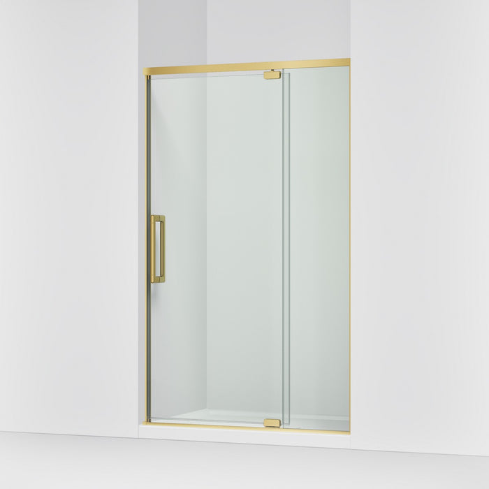 KOHLER K-CA37599-8L Statement 76" H pivot shower door with 5/16"-thick glass, vibrant brushed moderne brass - view 4