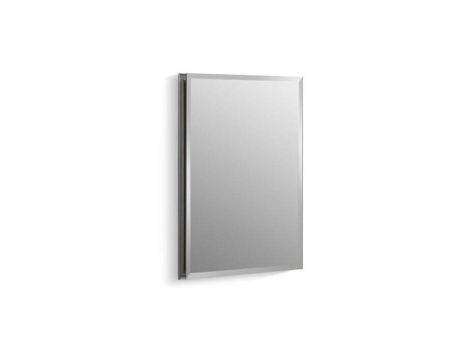 KOHLER K-CB-CLR1620FS CL Series 16" W x 20" H aluminum single-door medicine cabinet with mirrored door, beveled edges,...