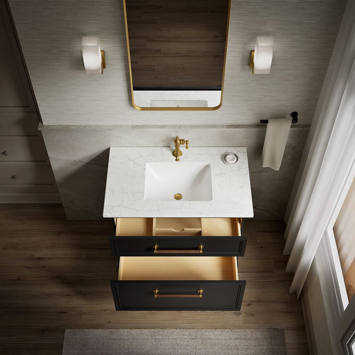 KOHLER K-CM33559-BD1 Artifacts 36" bathroom vanity cabinet with sink and quartz top, slate grey - view 3