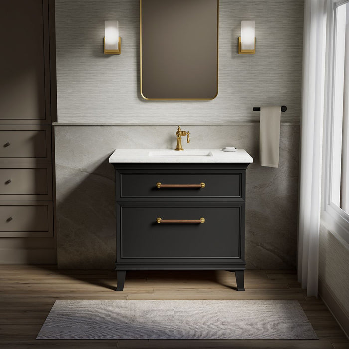 KOHLER K-CM33559-BD1 Artifacts 36" bathroom vanity cabinet with sink and quartz top, slate grey - view 5