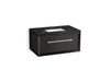 KOHLER K-CM33562-BD10 Enivo 36" Wall-hung Bathroom Vanity Cabinet with Sink and Quartz Top, Gloss Black - 3/4 view of product