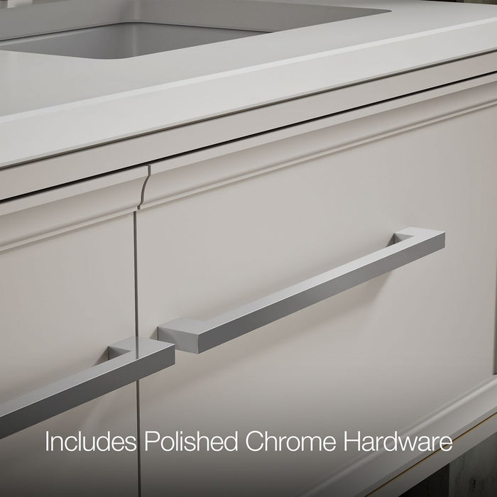 KOHLER K-CM33567-BD23 Lodern 60" Wall-hung Bathroom Vanity Cabinet with Sinks and Quartz Top, Linen White - Detail image of a
