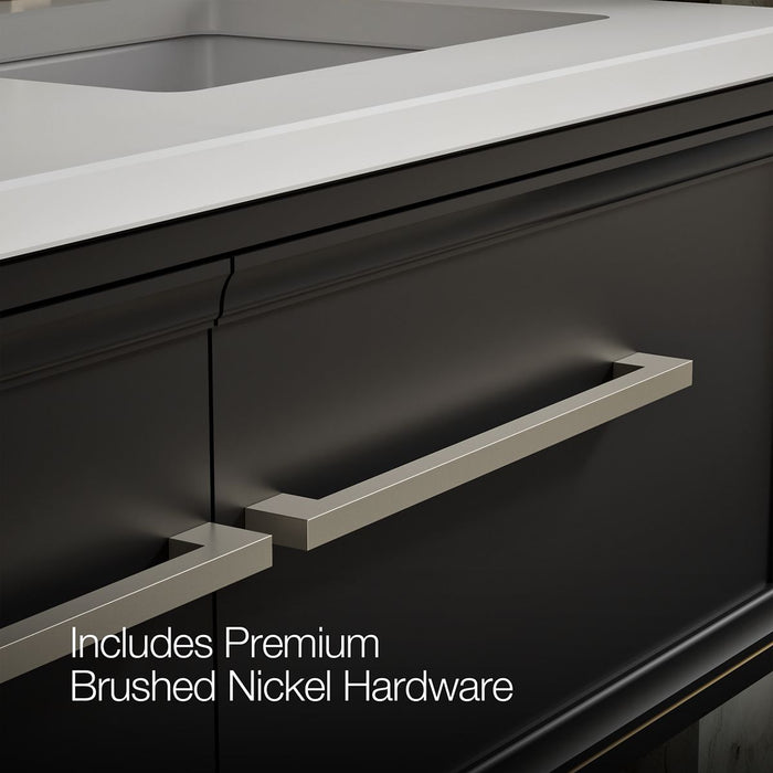 KOHLER K-CM33567-BD23 Lodern 60" Wall-hung Bathroom Vanity Cabinet with Sinks and Quartz Top, Slate Grey - Detail image of a 