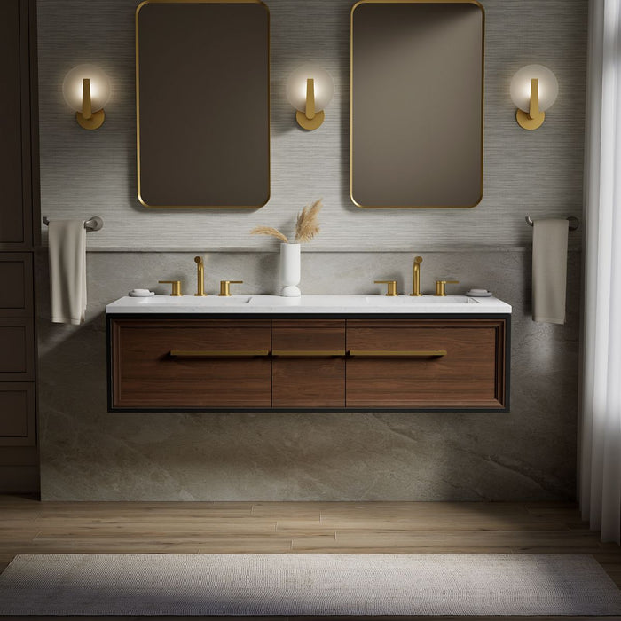 KOHLER K-CM33567-BD1 Lodern 60" wall-hung bathroom vanity cabinet with sinks and quartz top, slate grey - view 3