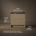 3/4 view of product with dimensions