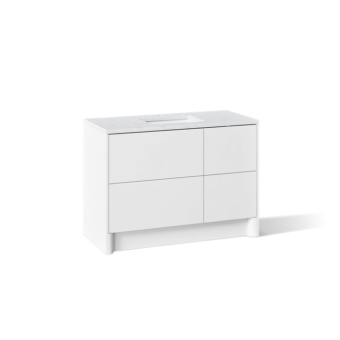 KOHLER K-CM39268-BD1 Statement 48" Bathroom Vanity Set with Sink and Quartz Top, White - 3/4 view of product