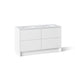 KOHLER K-CM39269-BD1 Statement 60" Bathroom Vanity Set with Sinks and Quartz Top, White - 3/4 view of product
