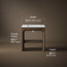 3/4 view of product with dimensions