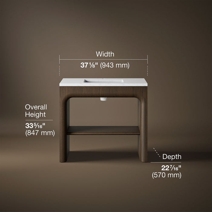 3/4 view of product with dimensions