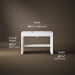 3/4 view of product with dimensions