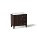 KOHLER K-CM99533-BD1 Poplin 36" bathroom vanity cabinet with sink and quartz top, claret suede
