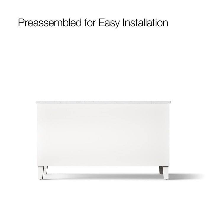 KOHLER K-CM99537-BD1 Poplin 60" bathroom vanity cabinet with sinks and quartz top, linen white - view 5