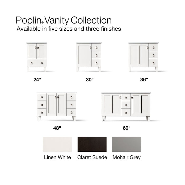 KOHLER K-CM99537-BD1 Poplin 60" bathroom vanity cabinet with sinks and quartz top, mohair grey - view 2