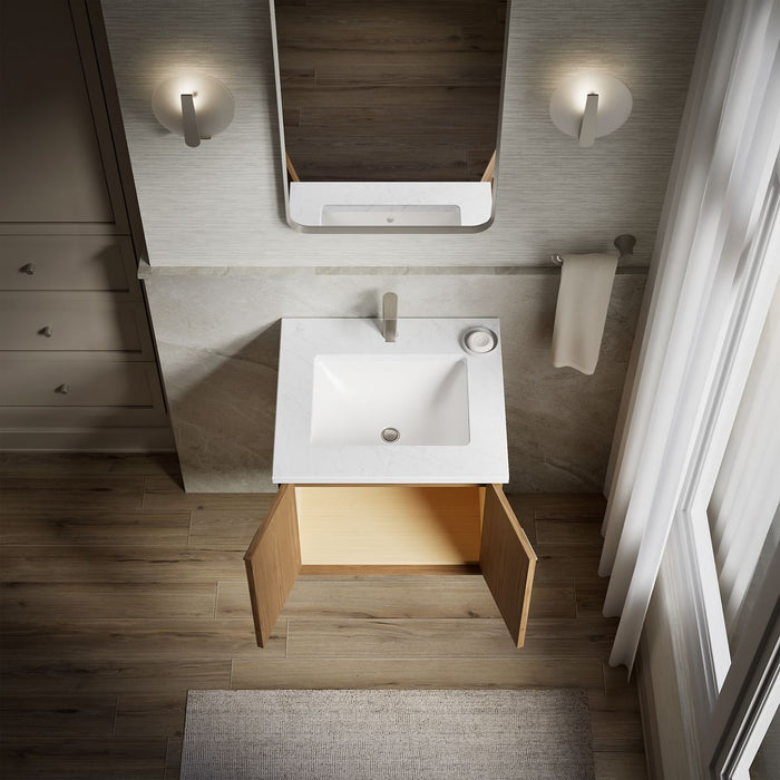KOHLER K-CM99539-BD1 Jute 24" wall-hung bathroom vanity cabinet with sink and quartz top, walnut flax - view 3