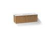 KOHLER K-CM99548-BD1 Jute 60" wall-hung bathroom vanity cabinet with sinks and quartz top, walnut flax
