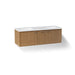 KOHLER K-CM99548-BD1 Jute 60" wall-hung bathroom vanity cabinet with sinks and quartz top, walnut flax