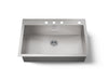 KOHLER K-RH20912 Lyric 32" Undermount Single-bowl Kitchen Sink, Stainless Steel - 3/4 view of product