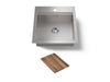 KOHLER K-RH23377-1PC Lyric Workstation 20-1/2" Top-/under-mount Single-bowl Bar Sink, Stainless Steel - 3/4 view of product